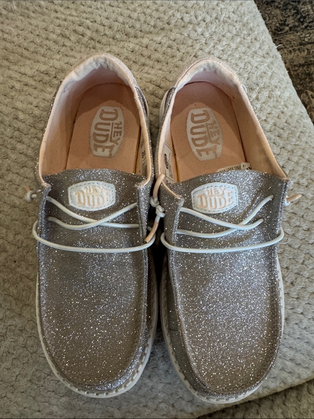 Hey Dude Women's Sparkle Wally Slip-Ons Glitter